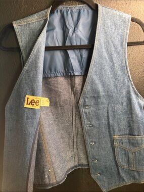 Lee Men's Denim Vest in Light Blue